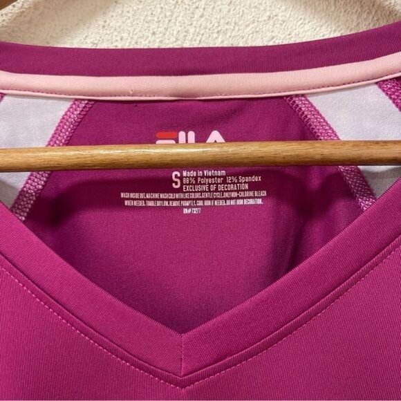 NWT Fila Sport Pink Purple Long Sleeve Running Top Sz Small - Picture 3 of 5
